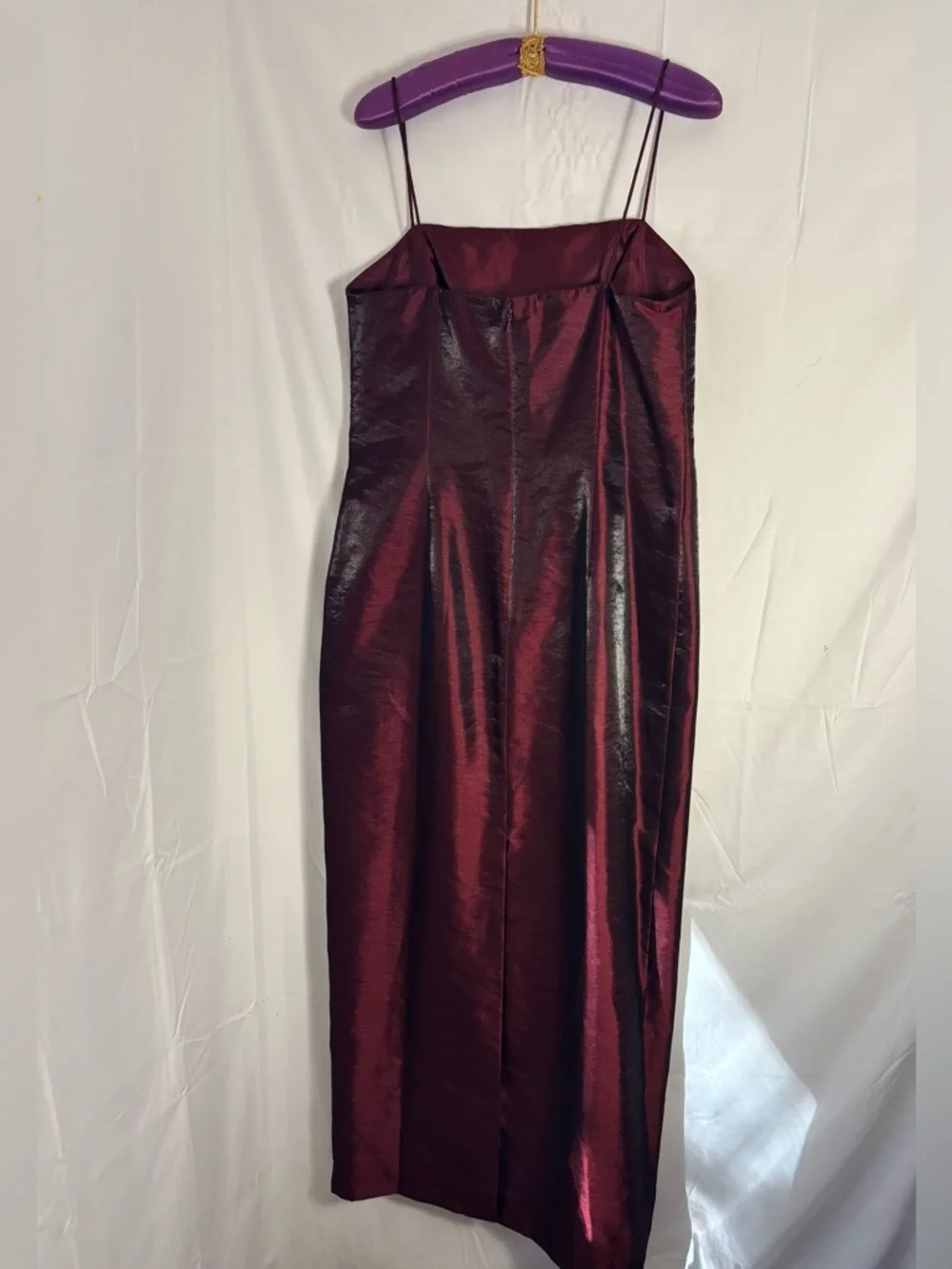 Y2K Wine Red Witchy Vampy Whimsigoth Full Length Formal Prom Dress Size XL - Picture 13 of 16